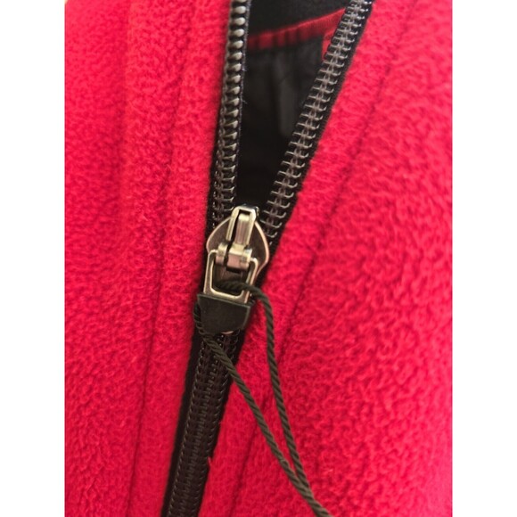 Land's End Men's Size Large 42-44Fleece Jacket Full Zip, Red with Black Interior - Picture 3 of 6